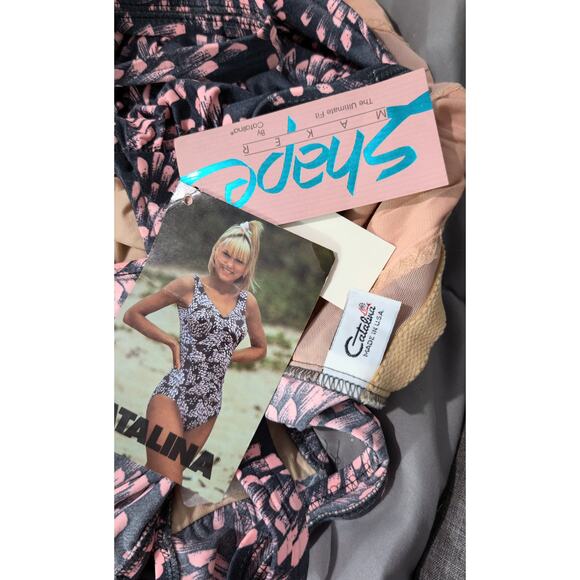 Catalina Gray/Pink Swimsuit NOS - Picture 7 of 7